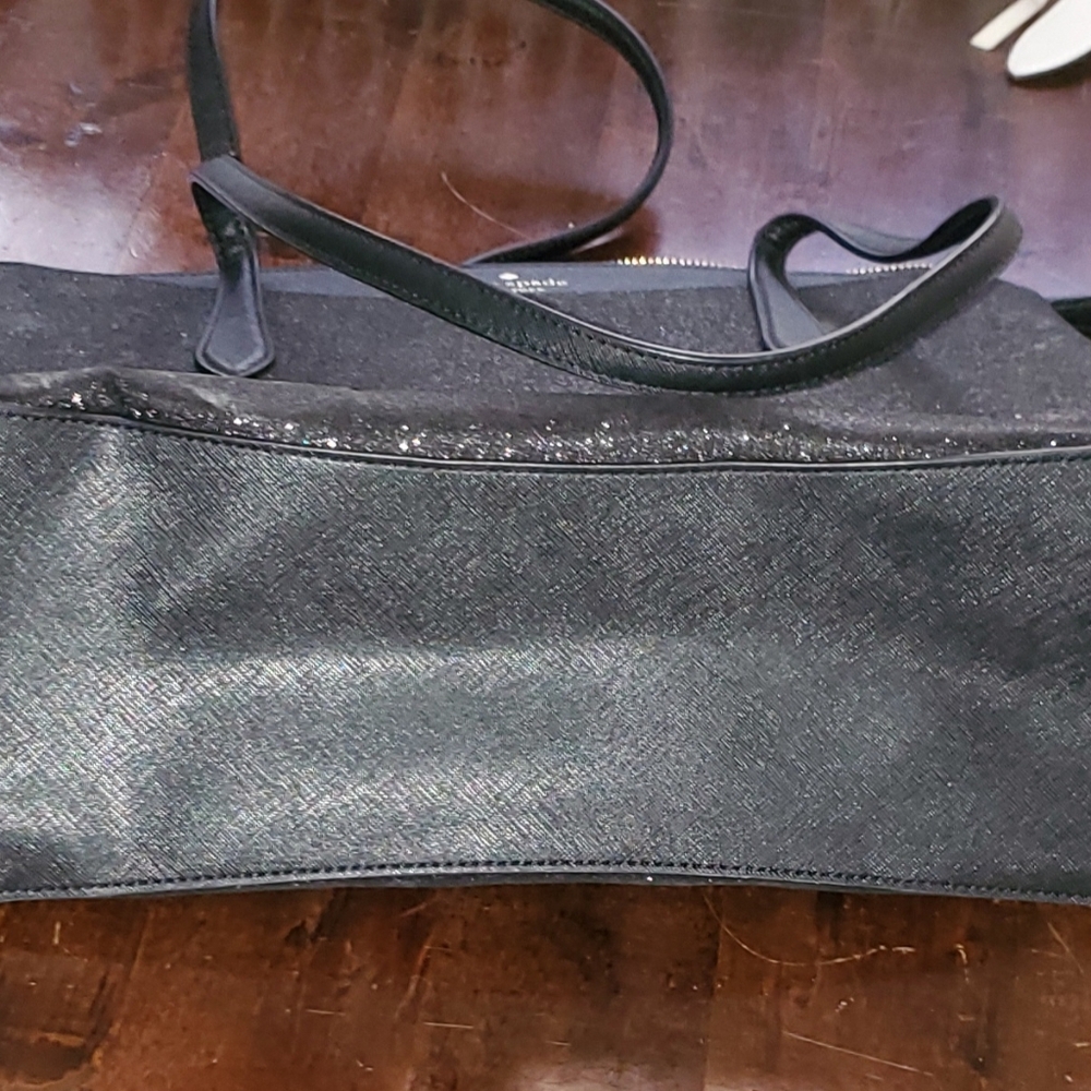Kate Spade Black Glitter Tote Bag.  Super Cute! - Picture 7 of 16